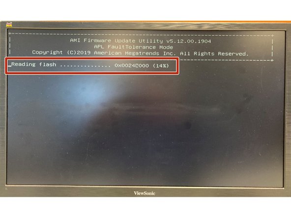 Do not allow for power failure or power cable removal during the update. After the update is finished, the shell will indicate that the update is complete