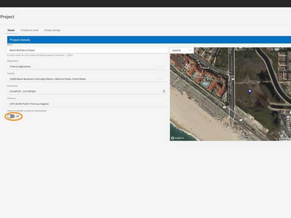 Fields like Organization, Location, and Timezone are not editable - these are set when the project is created and cannot be changed afterward.