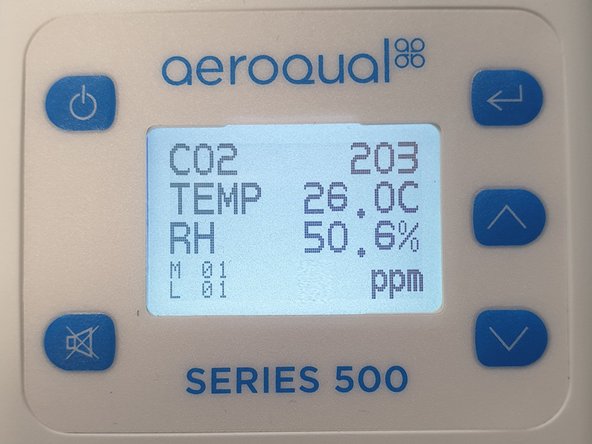 If a temperature and relative humidity sensor is fitted, those values appear in separate rows.