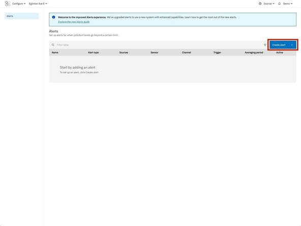 Click Alerts in the side navigation menu.
