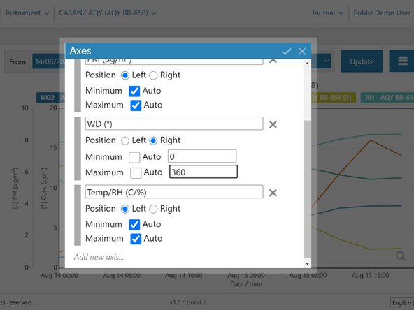 From the Axes dialog box, you can: