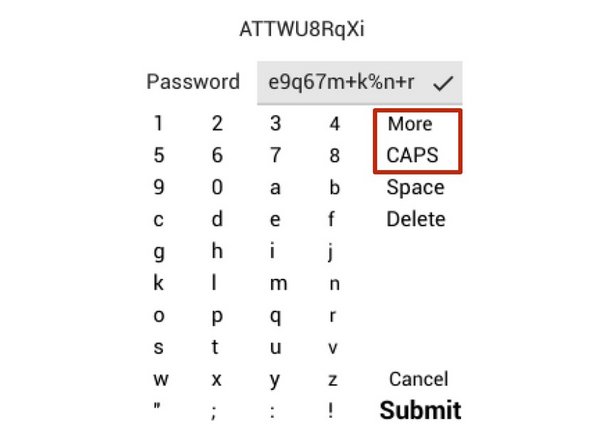 To select a capital letter, select &quot;CAPS&quot;