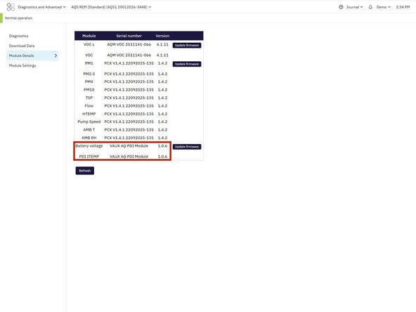 NOTE: Power scheduling is only available on devices with a PDI Core. To check if your device supports this navigate to Configure > Module Details. Look for a module with a name containing "PDI". If no PDI module is present, the Power Scheduling option will not be available.