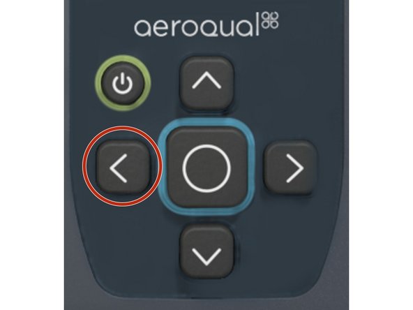 To enter the settings menu, press and hold the LEFT ARROW.