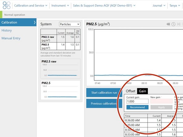Go to the Calibration and Service app and select Calibration from the side menu.