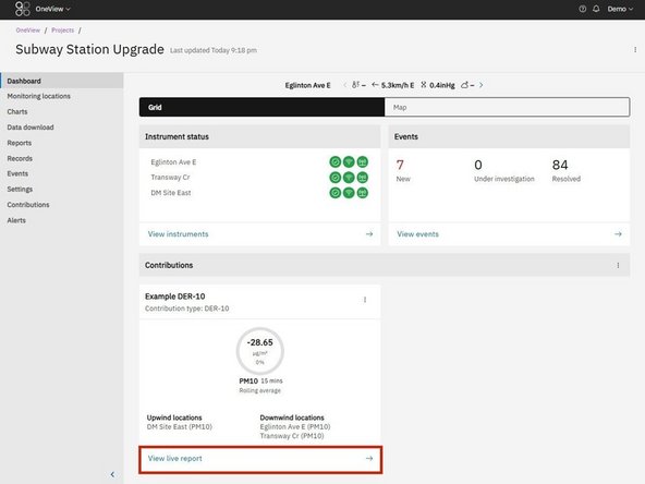 Go to your project in OneView, and ensure that you have created at least one contribution.