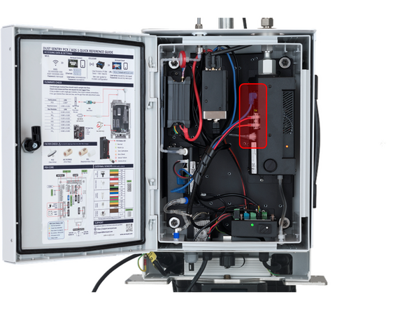 Disconnect the power and data cables, along with the temperature and humidity sensor cable plugged into the front of the module.