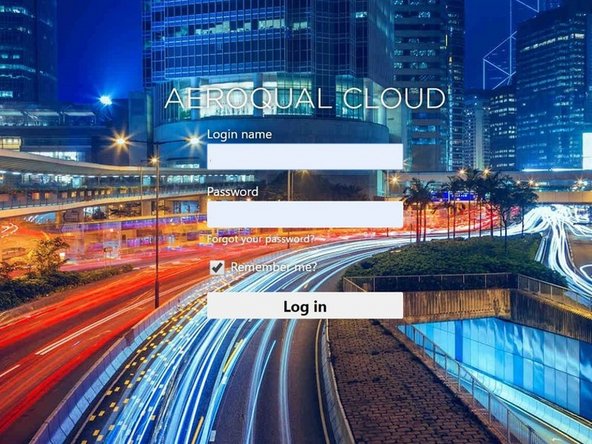 Open up a browser tab and go to https://cloud.aeroqual.com.