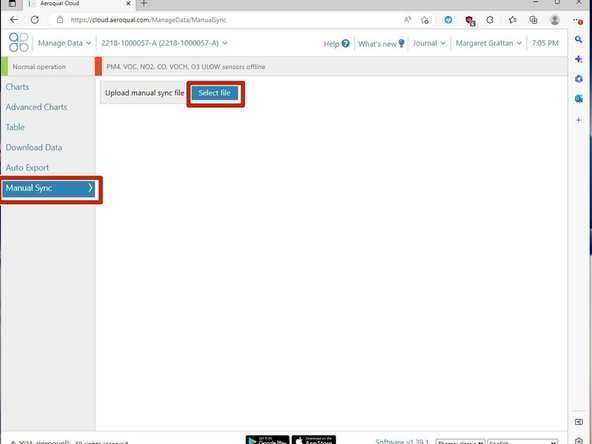 If you have created a SYNC file you can upload it to Aeroqual Cloud.