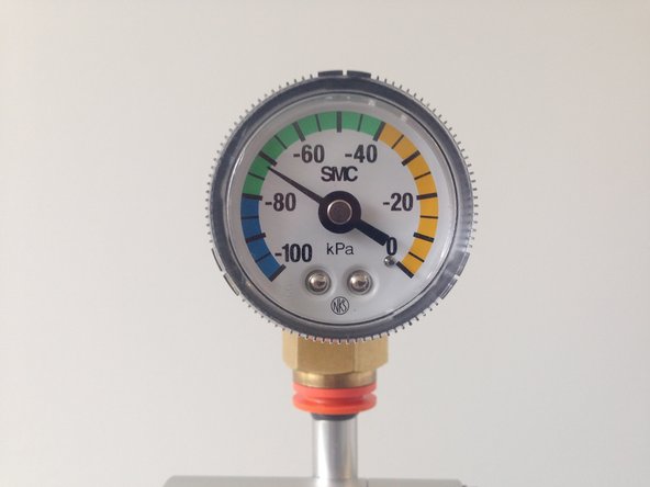 Count how long it takes for the pressure to change by 10 kPa.