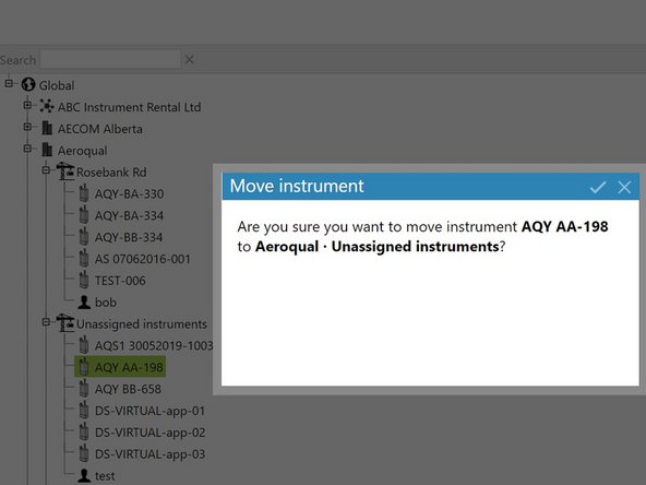 To move a monitor to another organizational level or project, click and drag it in the main window.