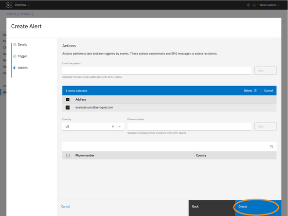 Click Create to finish setup.