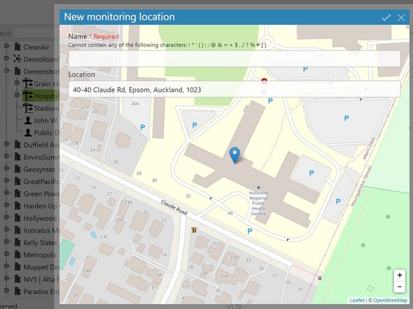 Enter a meaningful name for your monitoring location.