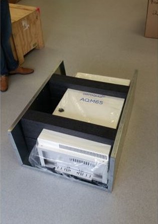 Verify the serial number label on the documentation matches the serial label on the AQM 65.