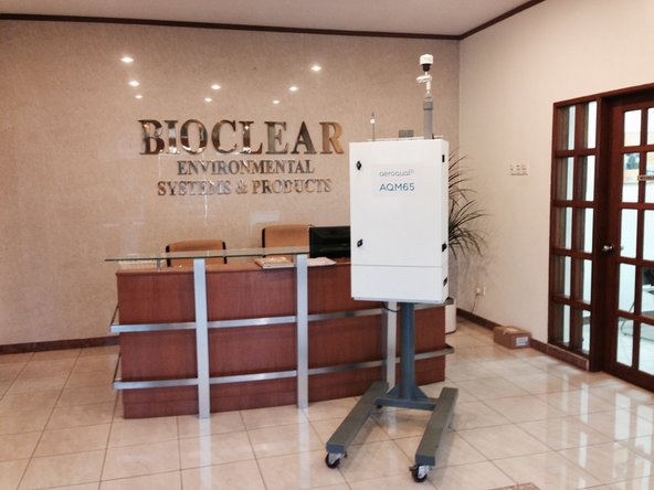 A mobile stand on wheels offers flexibility for indoor monitoring.