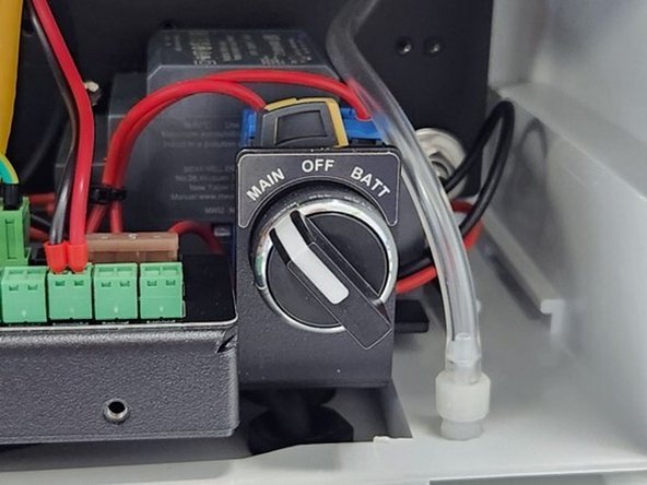 When you're satisfied the inlet is secure, turn on the monitor by changing the switch back to the MAIN position.