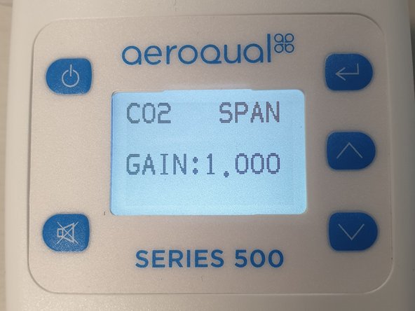 Use the UP/DOWN buttons to adjust the gain to your calculated value.