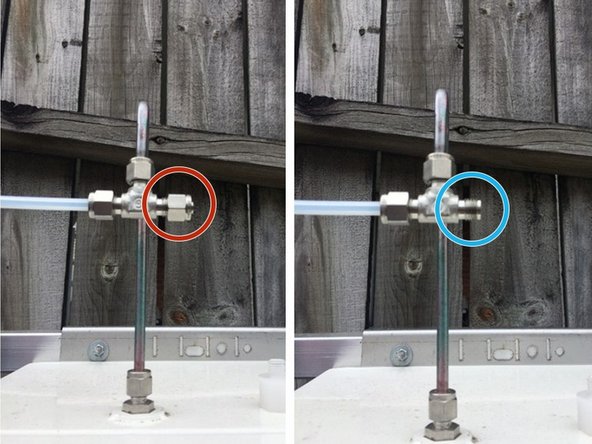 If you’re using a demand flow regulator, close (cap) the other side of the tee.