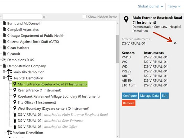If the monitor is attached to a monitoring location, you first need to 'detach' it. To do this: