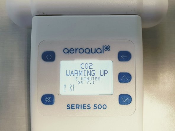 Turn on the monitor and wait for the sensor head to warm up.