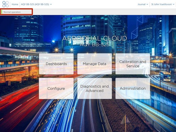 It should display as Normal operation, indicating the monitor is on and connected to the internet.