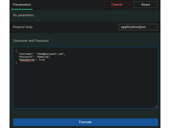 For Example in the second image, notice that &quot;string&quot; has been replaced with &quot;demo@aeroqual.com&quot;