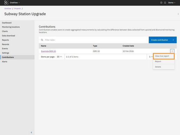 You can access the Live Report in multiple ways: