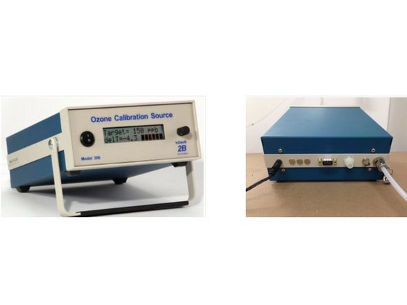 To calibrate the O3 module, change the gas connection from the AirCal 1000 to the Ozone Calibration Source.