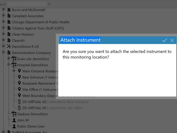 To attach a monitor to a monitoring location, click and drag it in the main window.