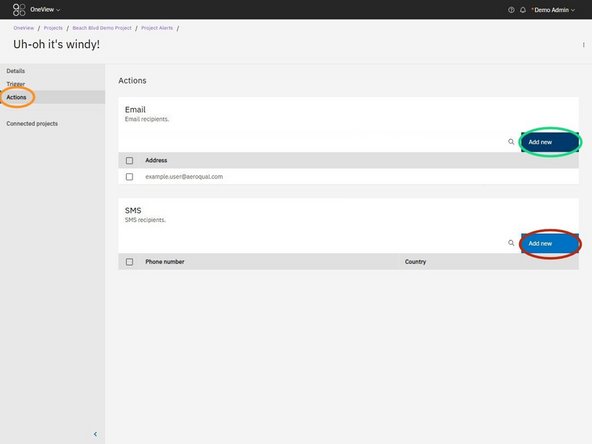 In the side navigation, select Actions.
