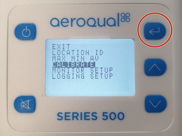 Select the ENTER button and select  CALIBRATE from the main menu.