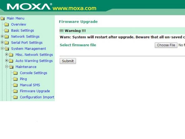 If the modem's firmware version is earlier or later than 1.5: