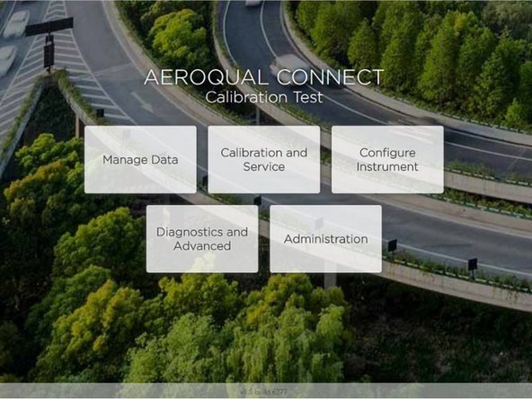 The Aeroqual Connect home screen appears.