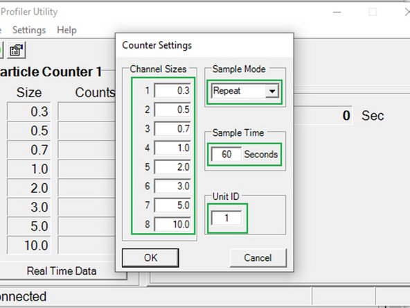 Ensure the Connection Settings for Port number and Port Speed match the Device Manager Settings. Click OK