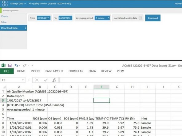 Select Download Data from the side menu.