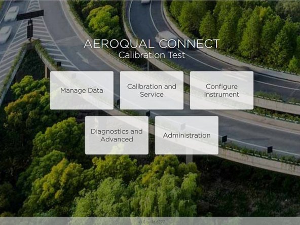The Aeroqual Connect home screen appears.