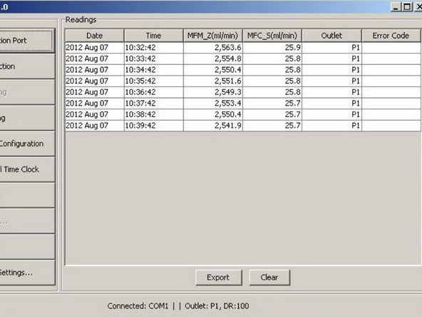 Wait 15 minutes for the flow rates to stabilize.