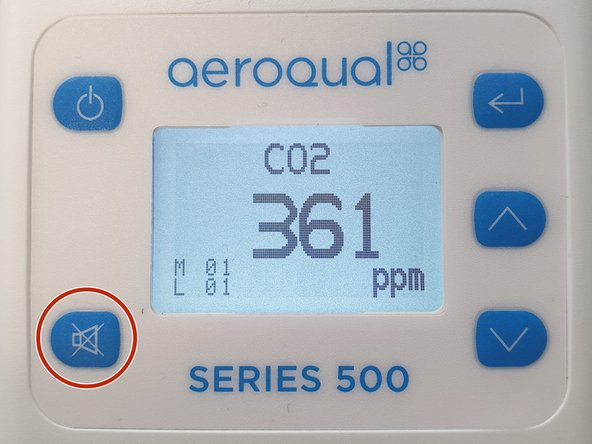 You can also clear the data log directly from the main display screen by holding down the MUTE button for 2 seconds until the monitor beeps (if the monitor keys are not muted).