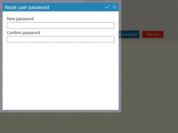 To reset the password for a user: