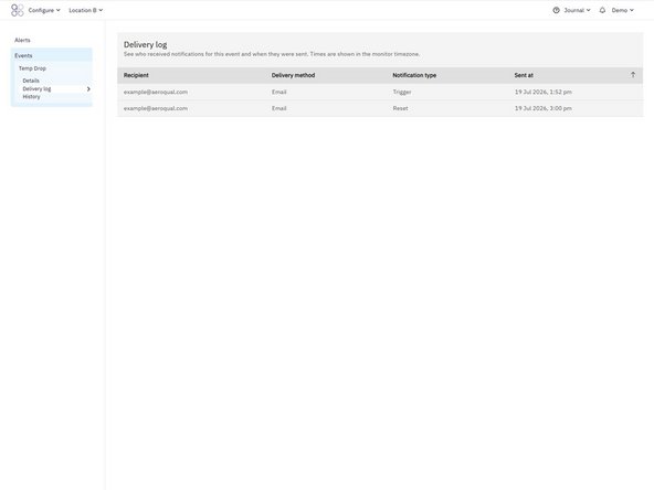 Select Delivery Log from the navigation menu.