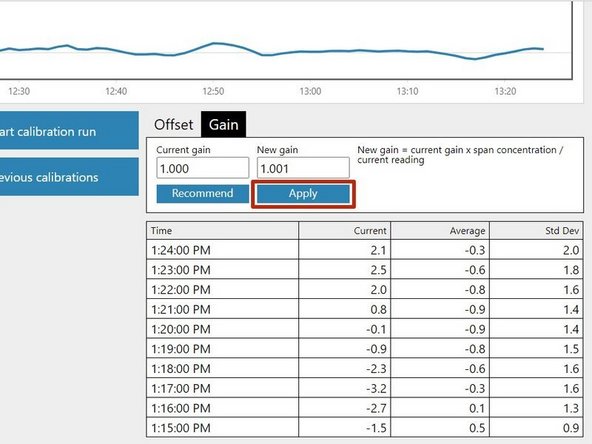 If you're using the Calibration area, simply click the Apply button.