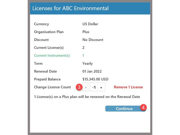 2. Click on the Licenses button.