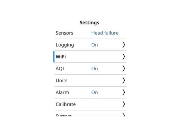 Press and hold the CENTER KEY to disable data logging.