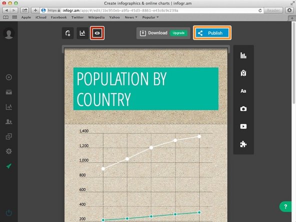 Once you are done editing the infographic you may preview it to see how it would look like published.
