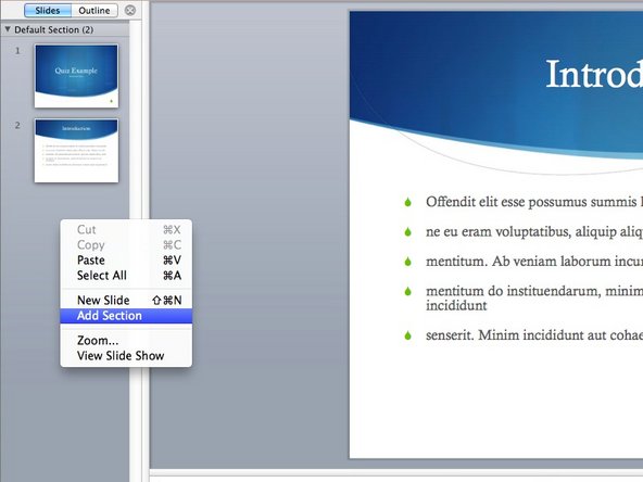 Make new section and call it question 1