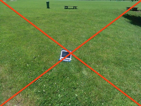 Don't put laptop on the ground.