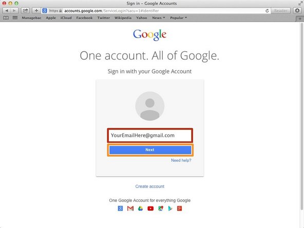 Type your email address into this box