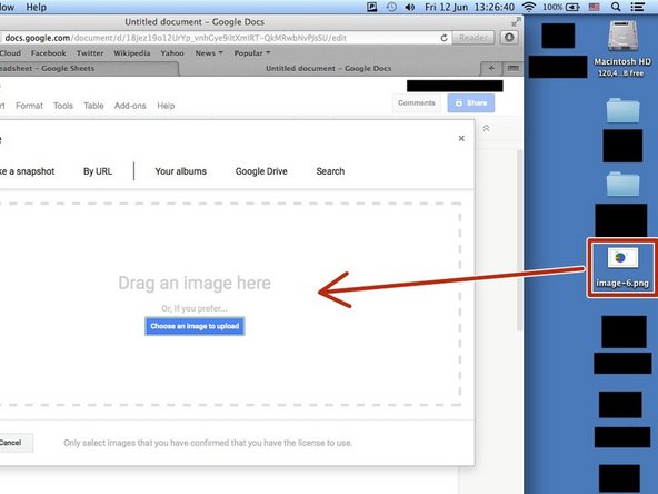 Drag the image into the dotted box.