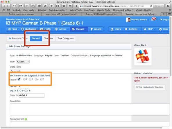 Ensure you are on the 'General' tab