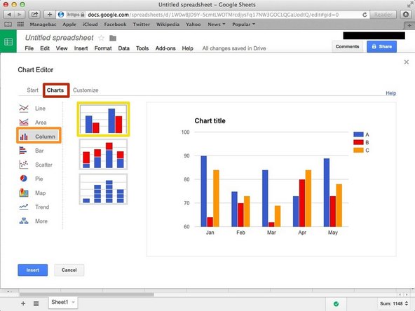 Click &quot;Charts&quot;